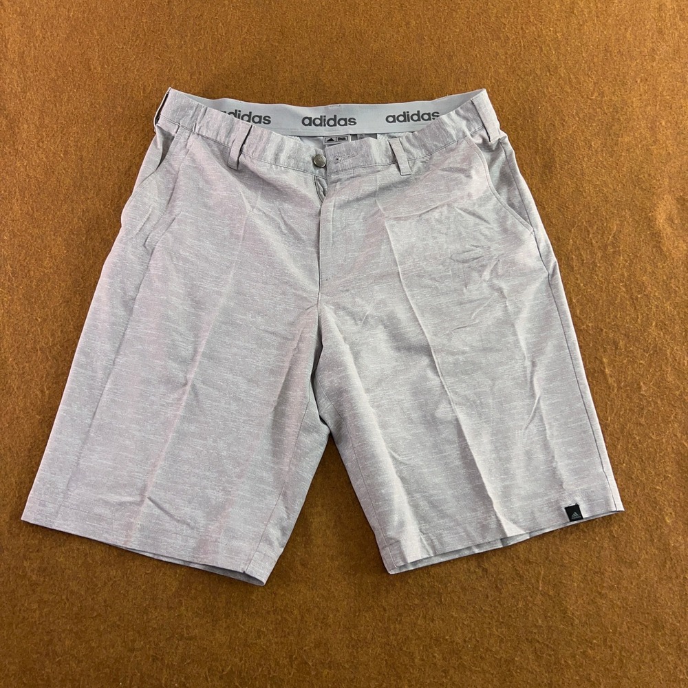 Adidas Mens 35 Gray Heathered Performance Stretch Golf Shorts